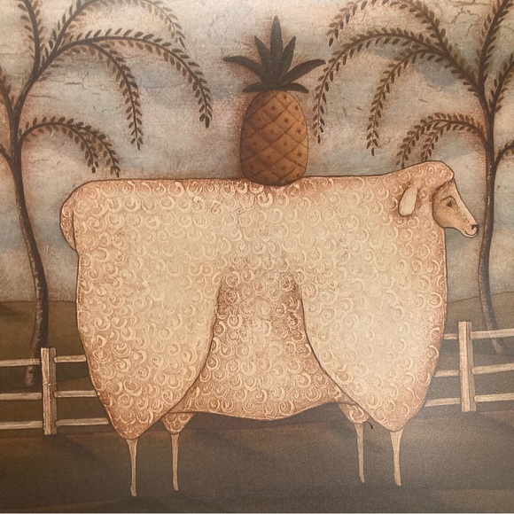 New Magnetic Mailbox Cover Primitive Sheep Pineapple And Willow Tree Design - Picture 2 of 15